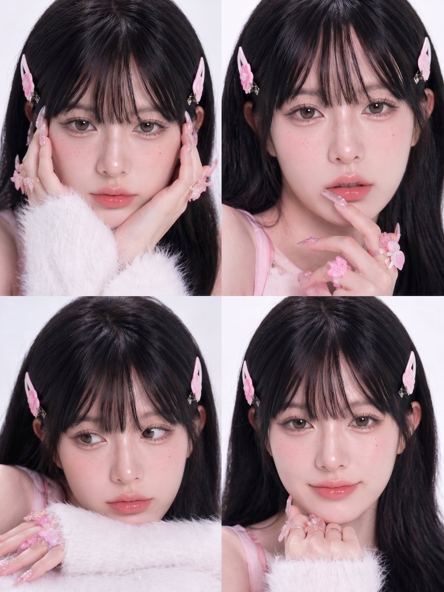 Pink Kawaii Beauty Collage - AI image template preview