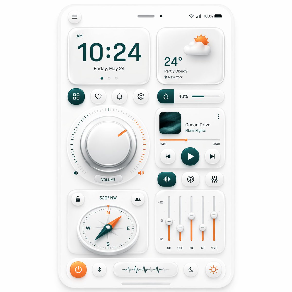 Neumorphic Smart Dashboard UI - AI image template preview