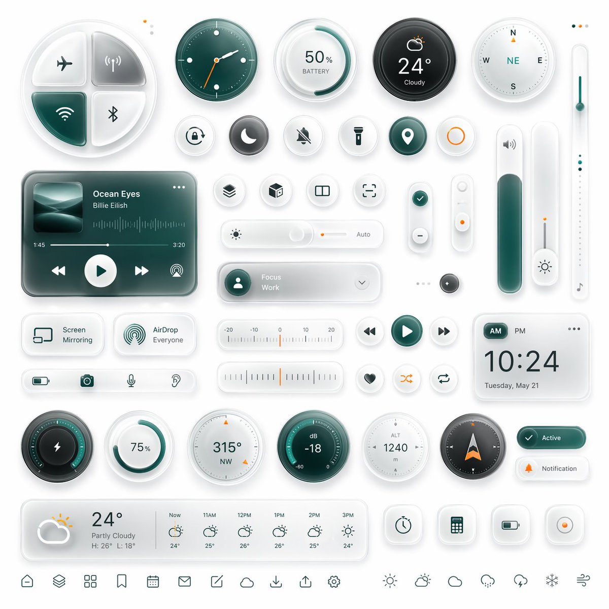 Glassmorphism Smart UI Kit - AI image template preview