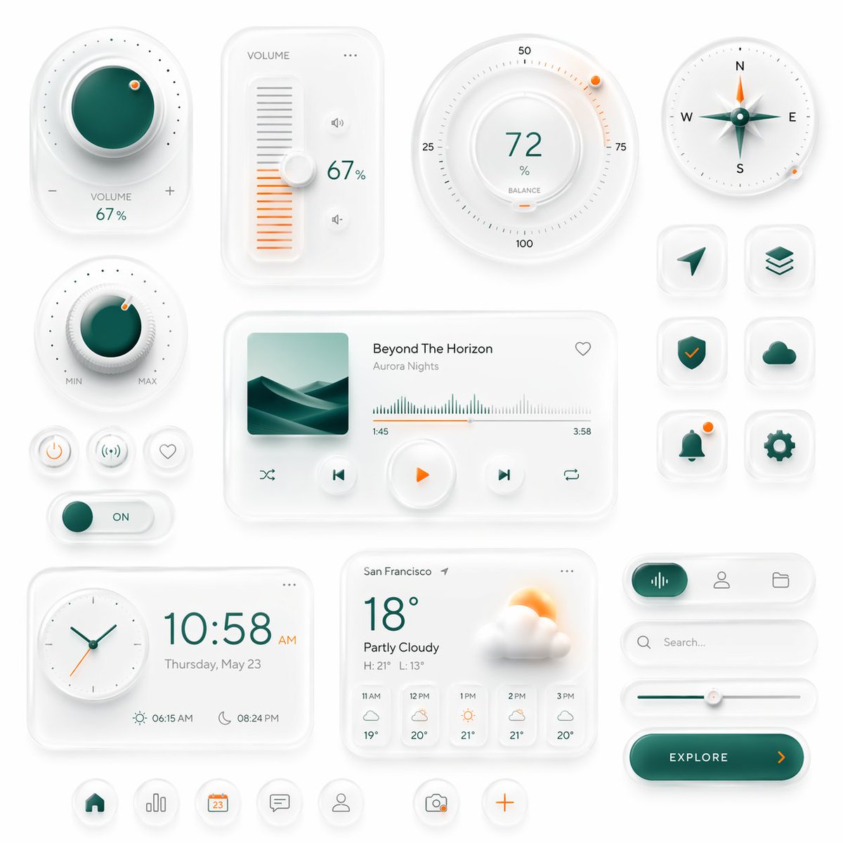 Neumorphic Smart UI Kit - AI image template preview
