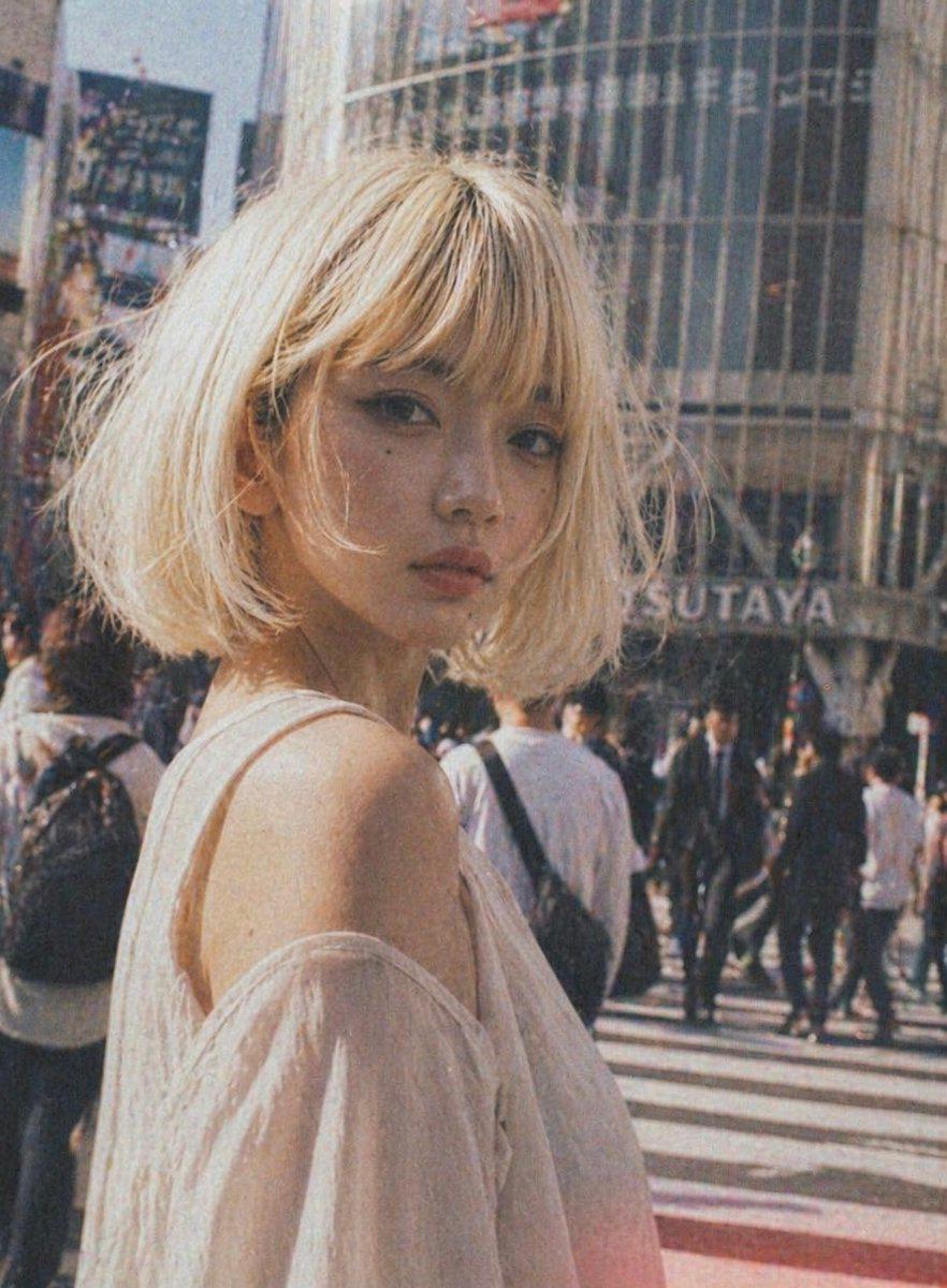 Vintage Shibuya Street Portrait - AI image template preview