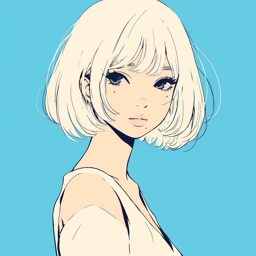 Minimalist Anime Girl Side Profile - AI image template preview
