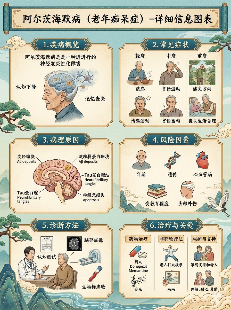 Chinese Alzheimer’s Infographic Poster - AI image template preview