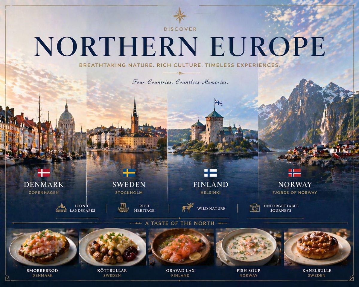 Luxury Northern Europe Travel Poster - AI image template preview