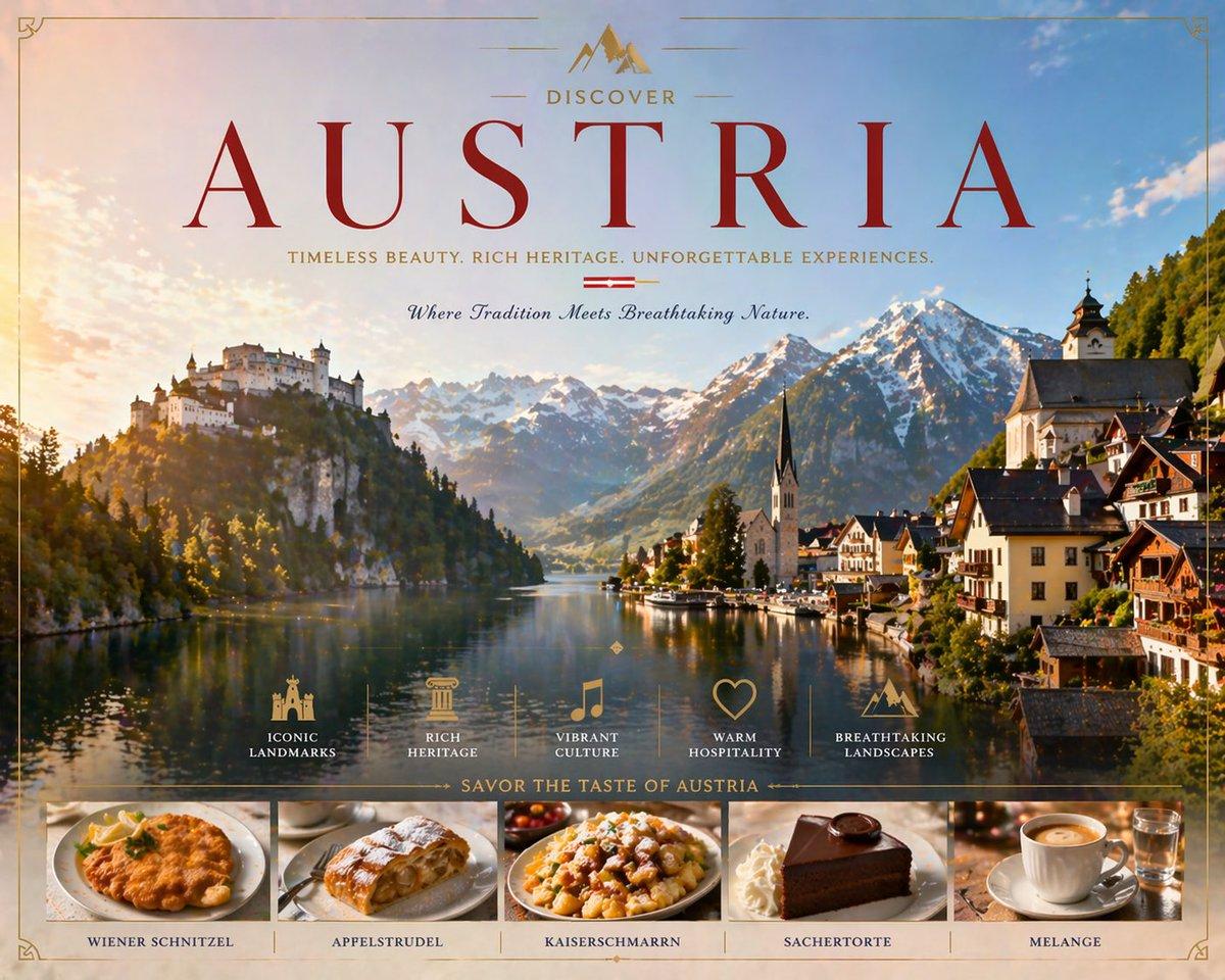 Luxury Austria Travel Poster - AI image template preview