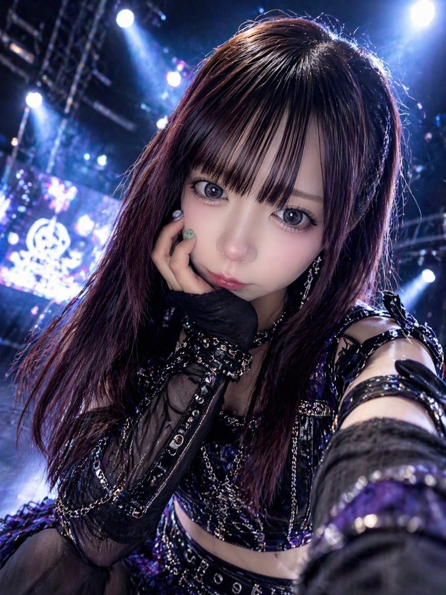 Gothic Idol Concert Selfie - AI image template preview