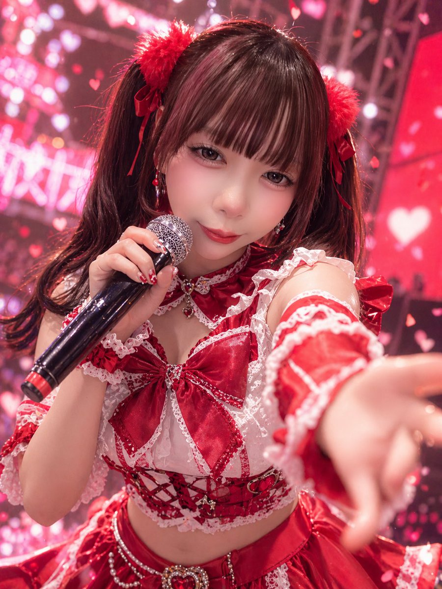 Red Idol Concert Close-Up - AI image template preview