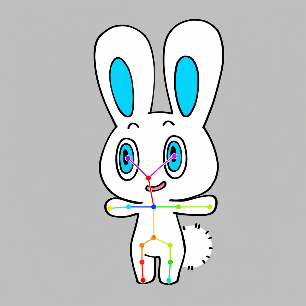 Chibi Rabbit OpenPose Diagram - AI image template preview