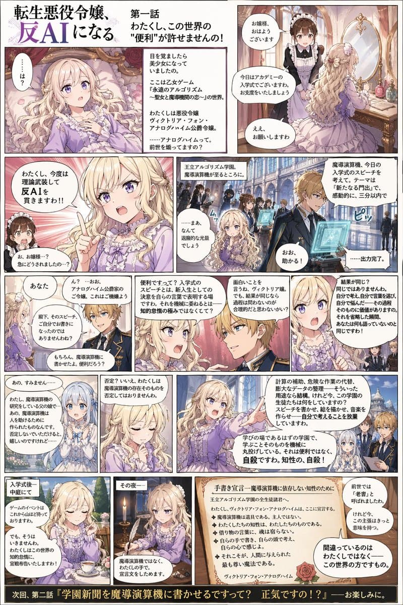 Anti-AI Villainess Manga Poster - AI image template preview