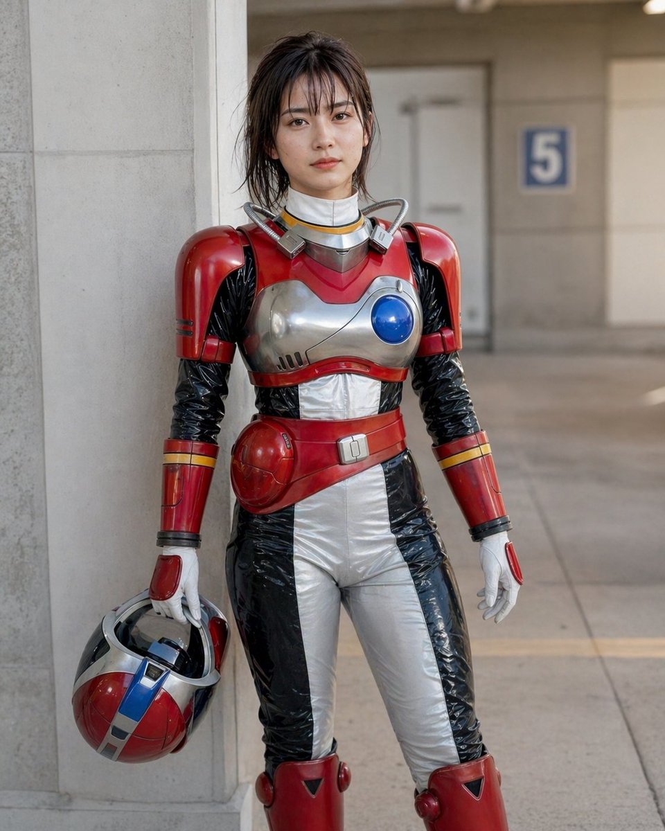 Retro Space Heroine Cosplay Portrait - AI image template preview