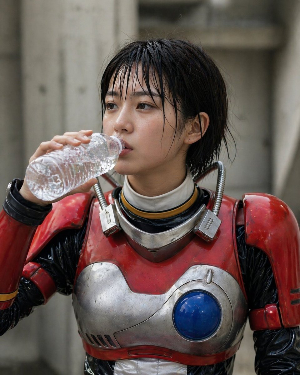 Retro Tokusatsu Armor Candid Portrait - AI image template preview