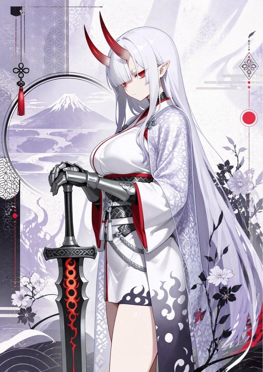 Elegant Oni Warrior Portrait preview