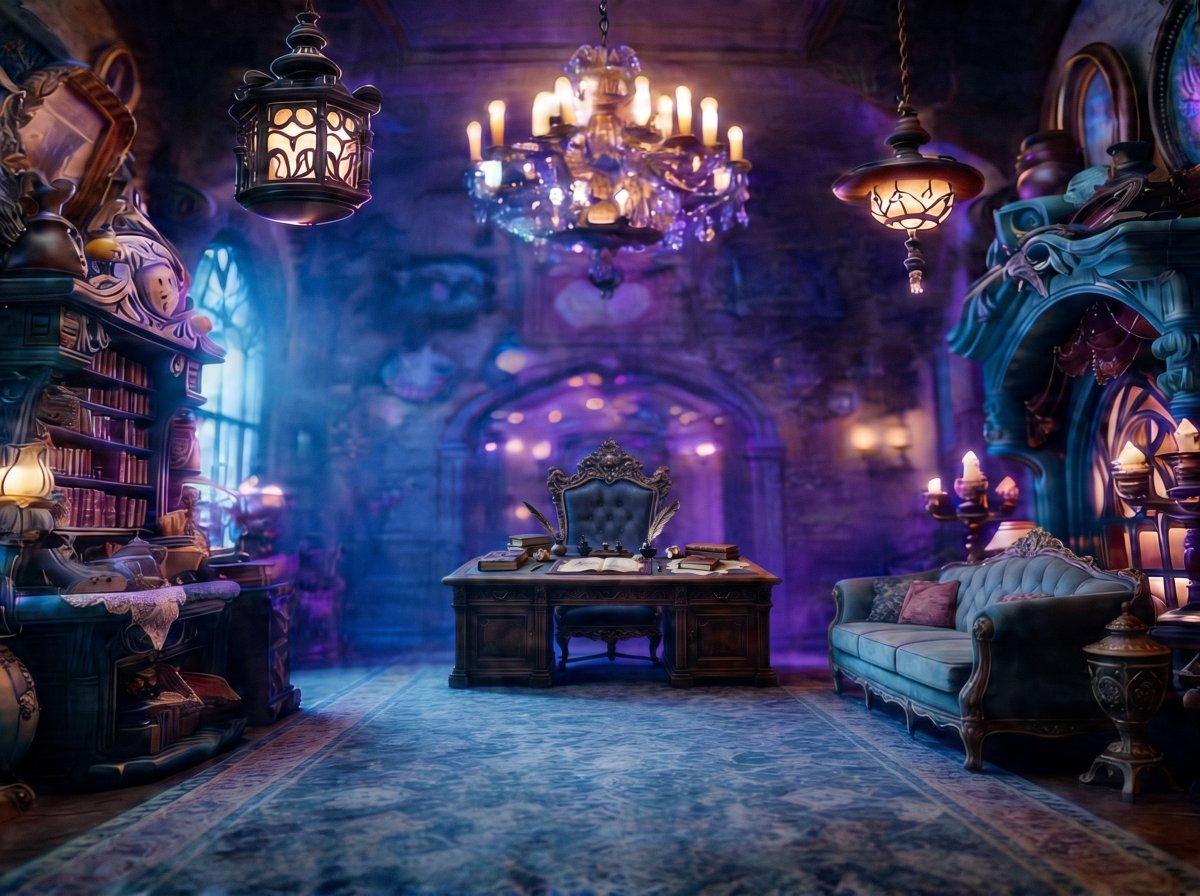 Enchanted Gothic Study Interior - AI image template preview