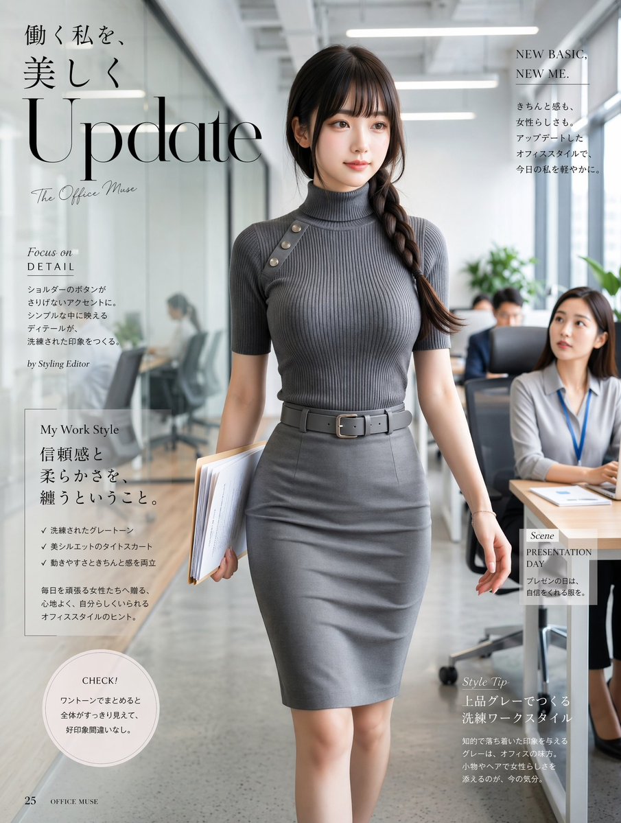 Office Fashion Magazine Cover - AI image template preview