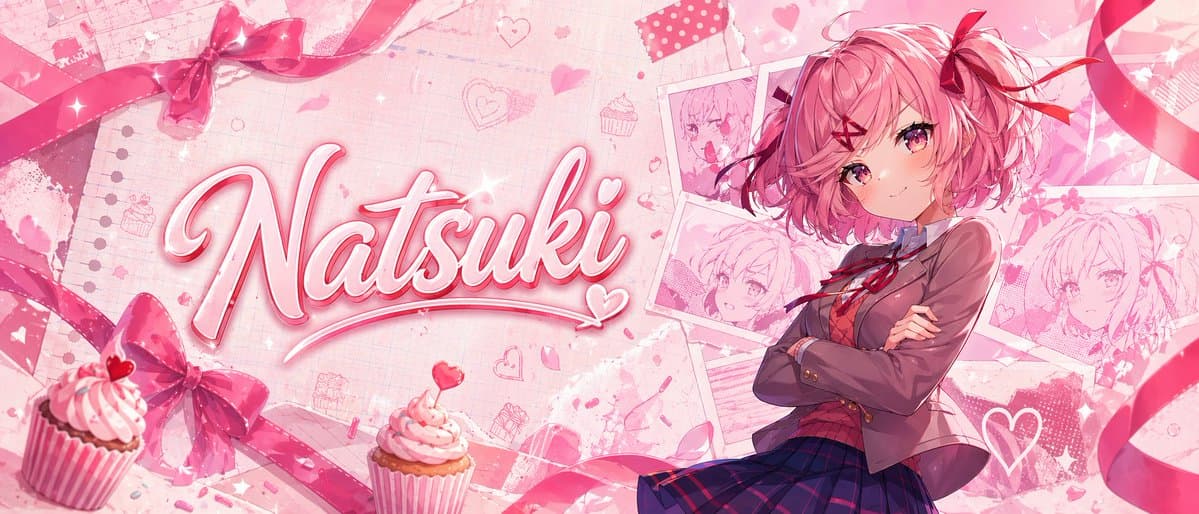 Pink Anime Natsuki Banner preview