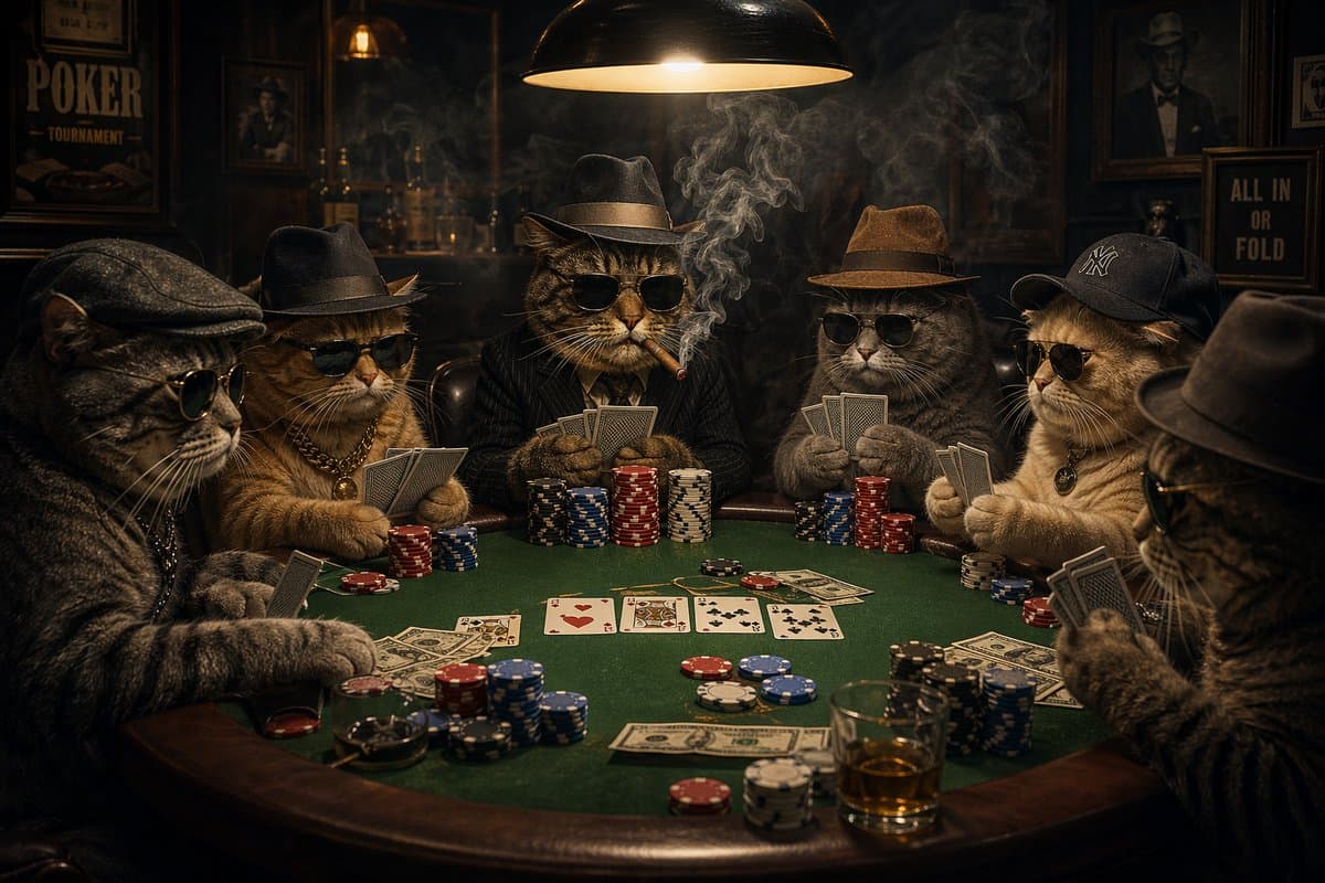 Mobster Cats Playing Poker preview