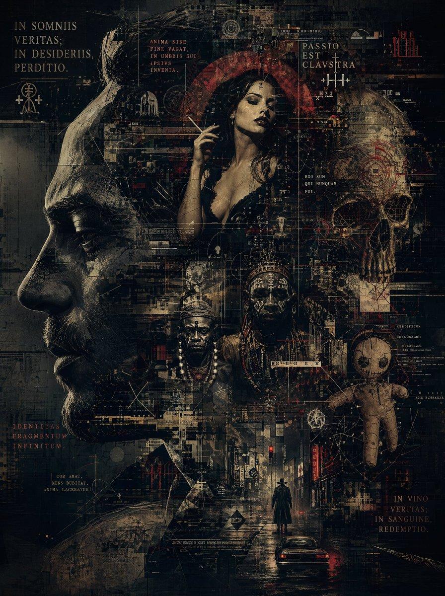 Occult Cyber-Gothic Collage Poster - AI image template preview