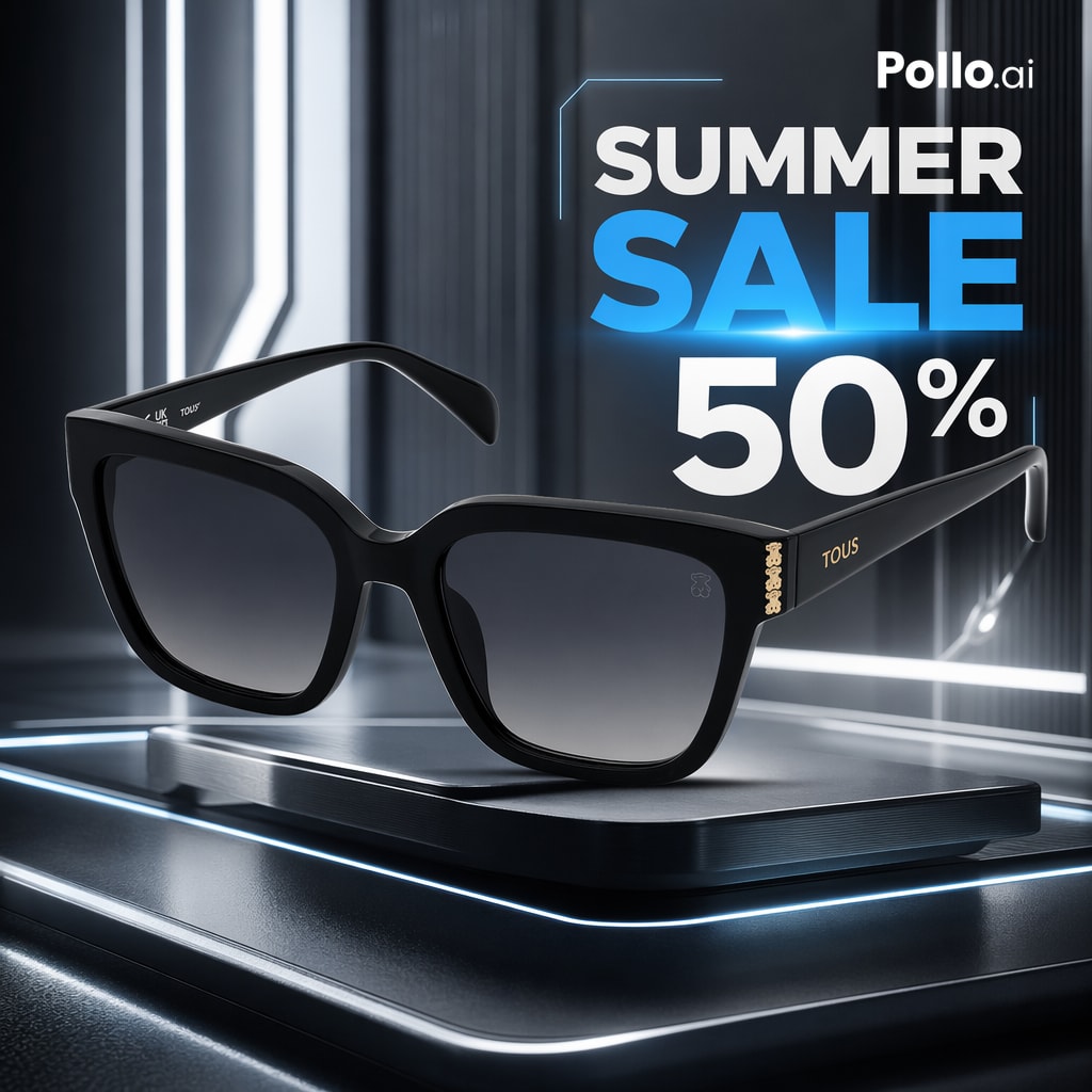 Luxury Sunglasses Summer Sale Ad - AI image template preview