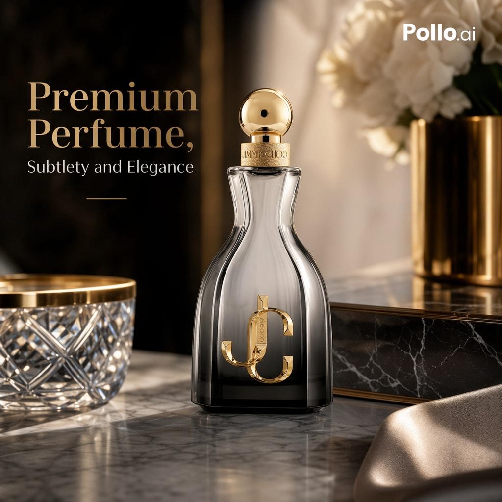 Luxury Perfume Ad on Marble Vanity preview