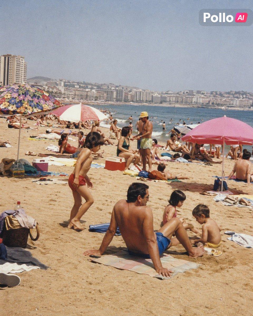 1990s Spanish Beach Family Snapshot preview