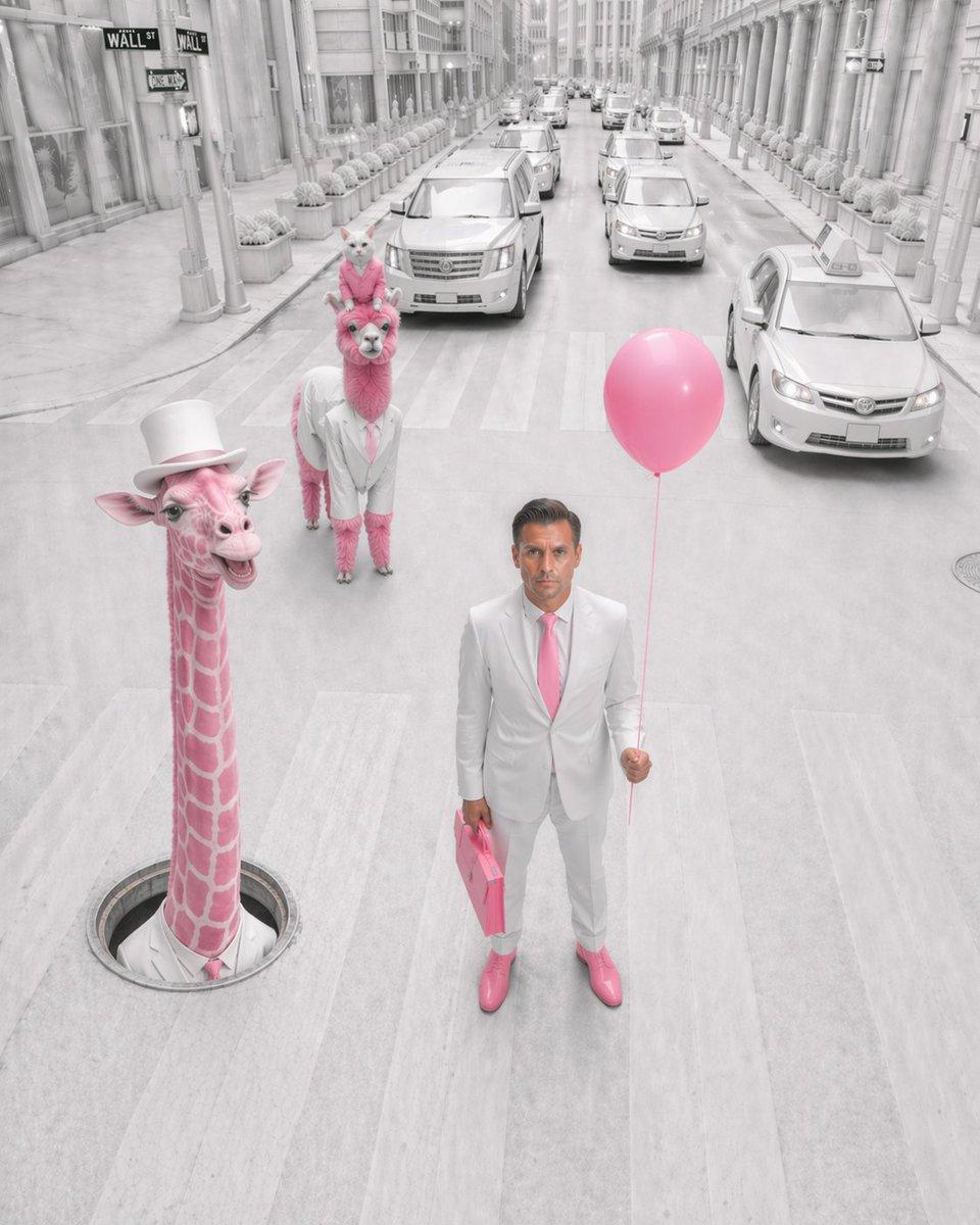 Pink Surreal Wall Street Fashion Scene preview