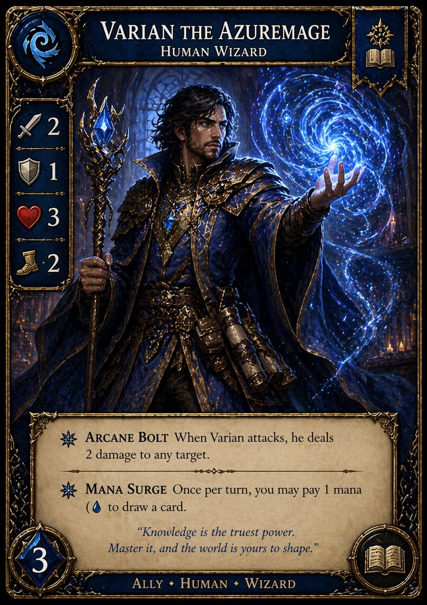 Fantasy Wizard Trading Card - AI image template preview