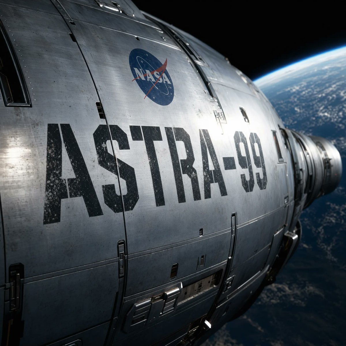 NASA Spacecraft Hull in Orbit - AI image template preview