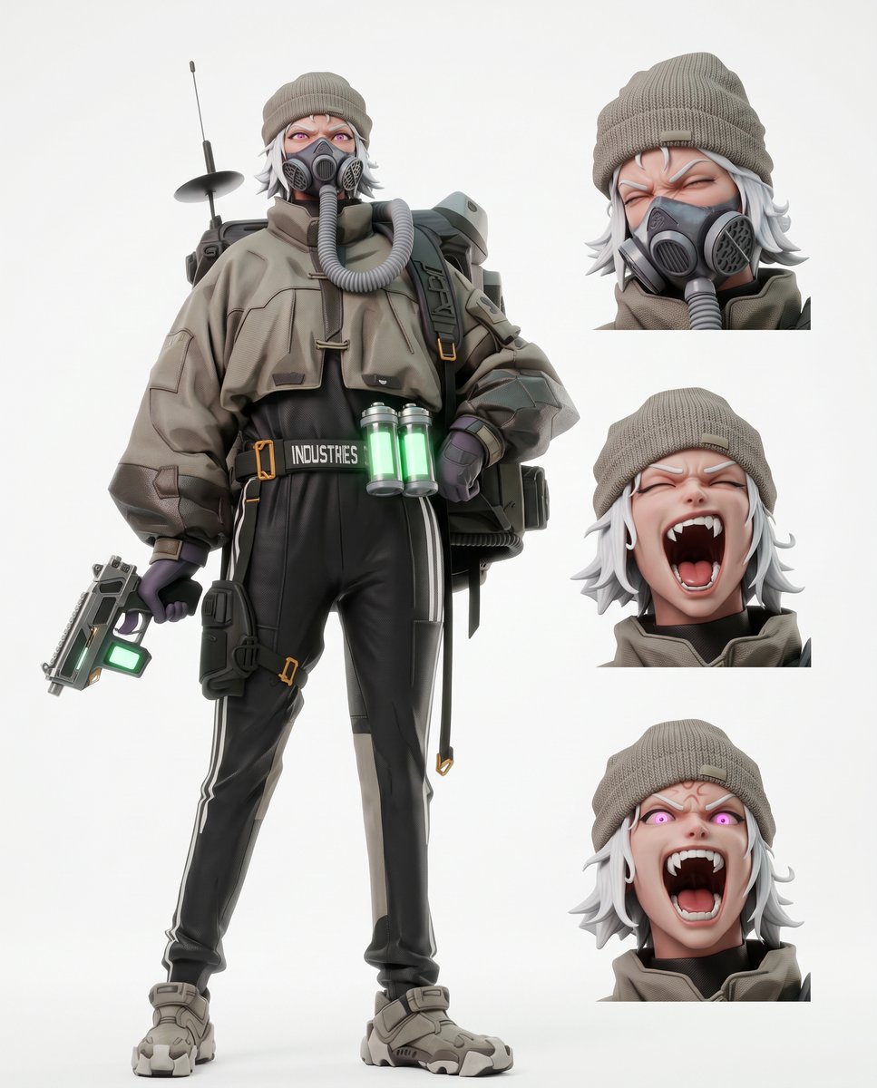 Futuristic Tactical Character Sheet - AI image template preview