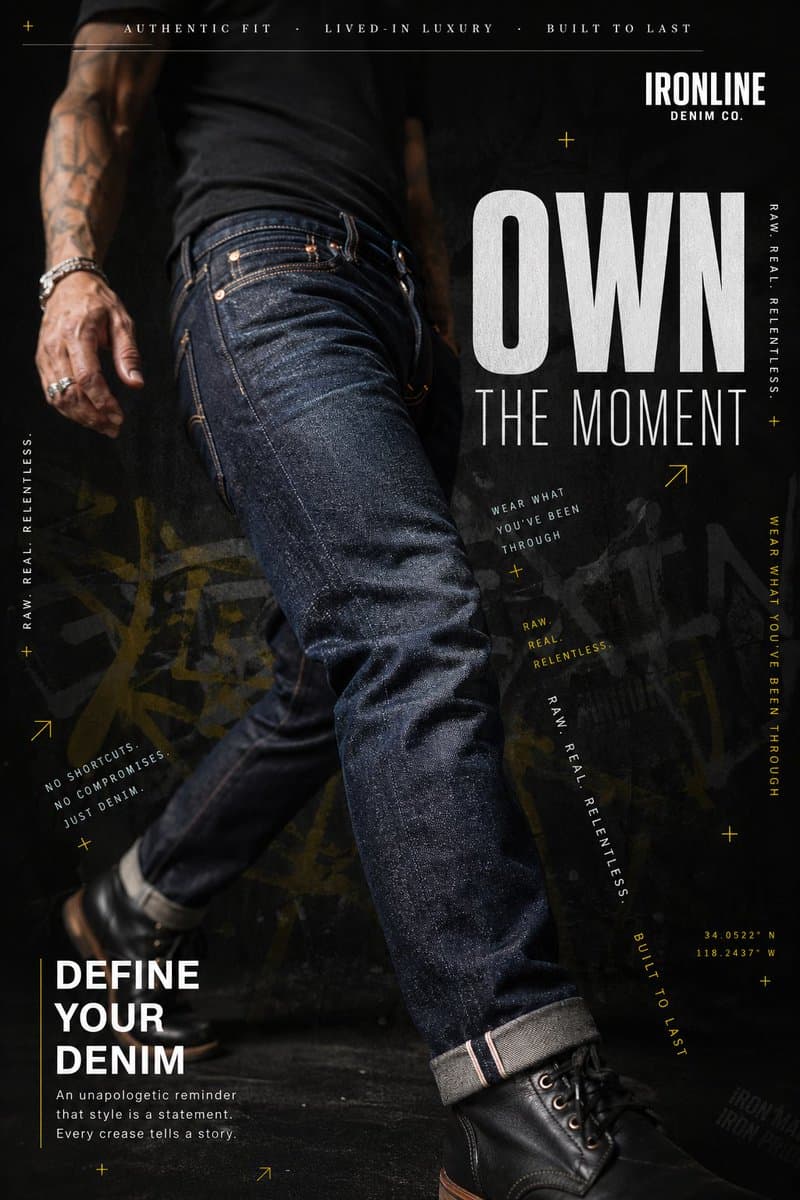 Premium Denim Editorial Advertisement - AI image template preview