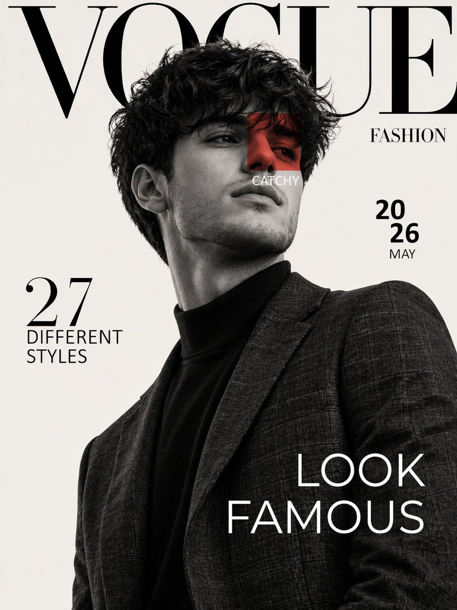 Luxury Fashion Magazine Cover Prompt - AI image template preview