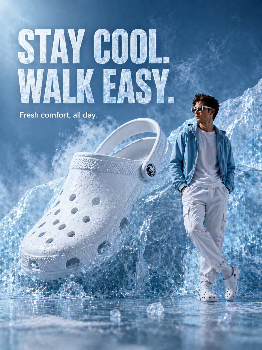 Surreal Giant Clog Advertisement - AI image template preview