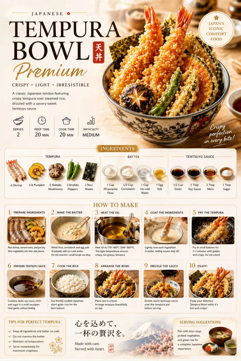 Premium Recipe Poster Template - AI image template preview