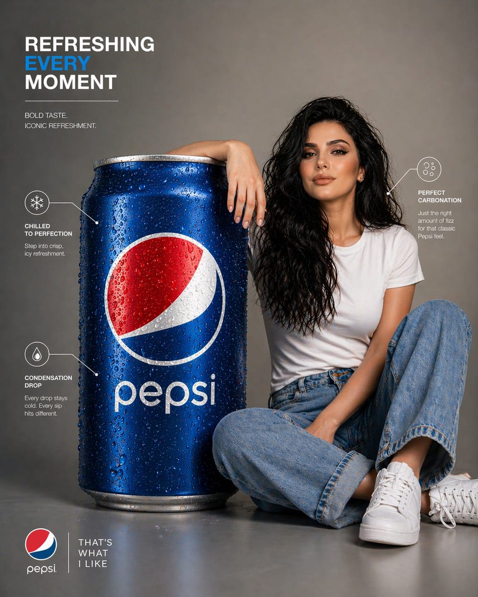 Pepsi Infographic Advertisement - AI image template preview