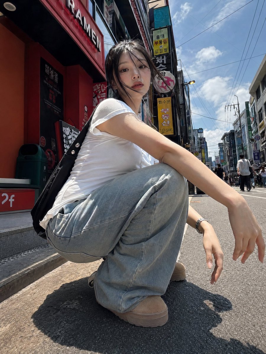 Korean Girl Street Photography - AI image template preview
