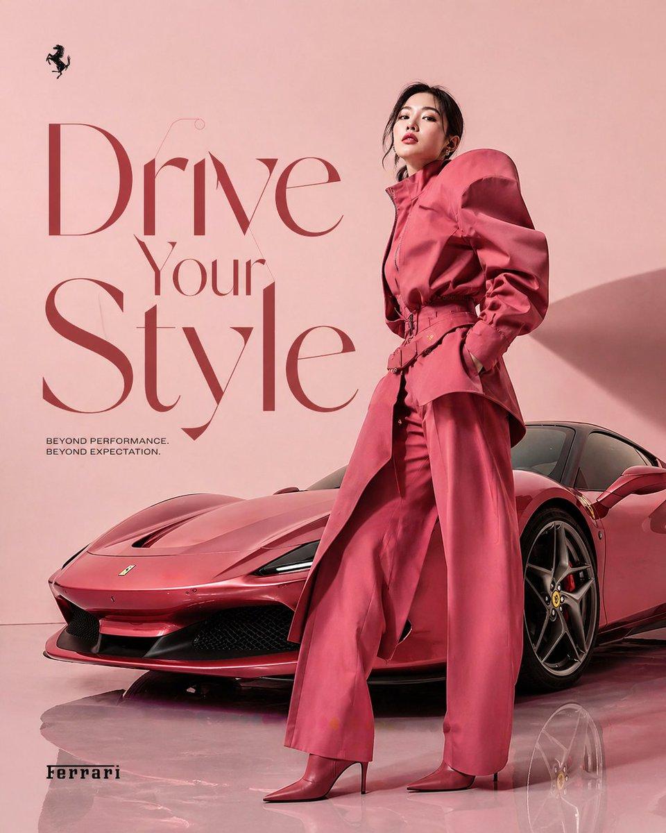 Korean Model and Luxury Car Advertisement - AI image template preview