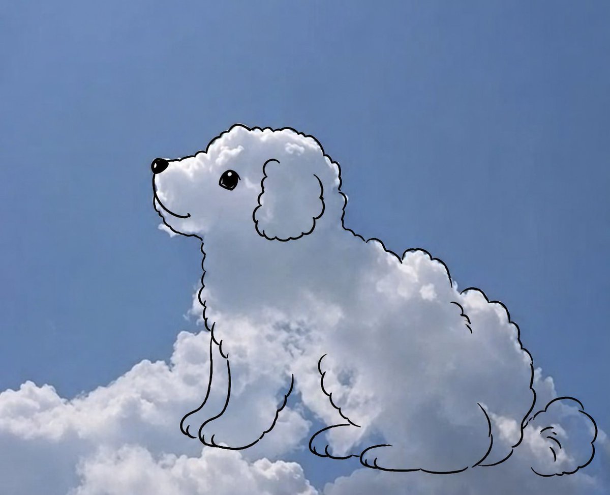 Cloud shape doodle generation - AI image template preview