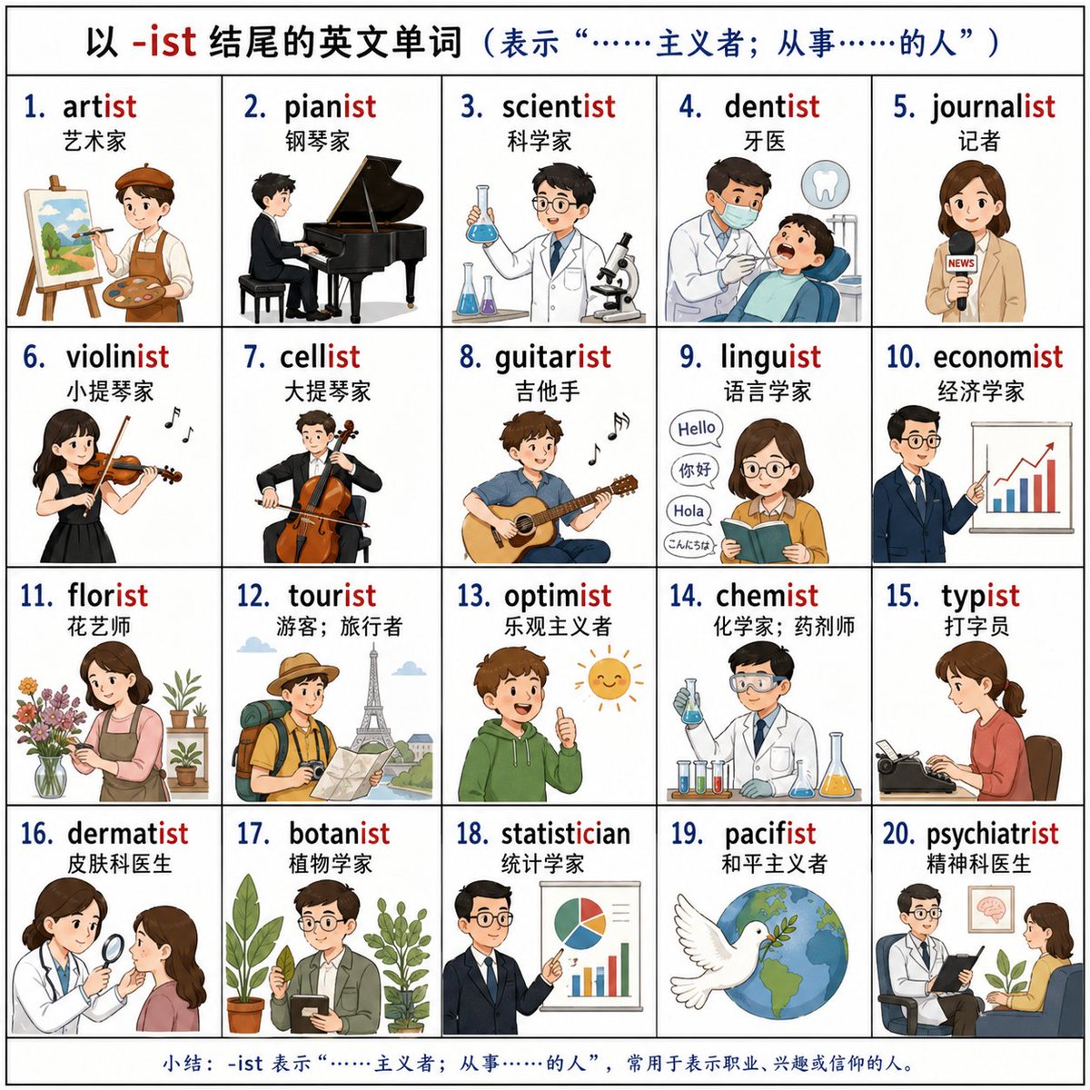 Vocabulary Learning Grid - AI image template preview