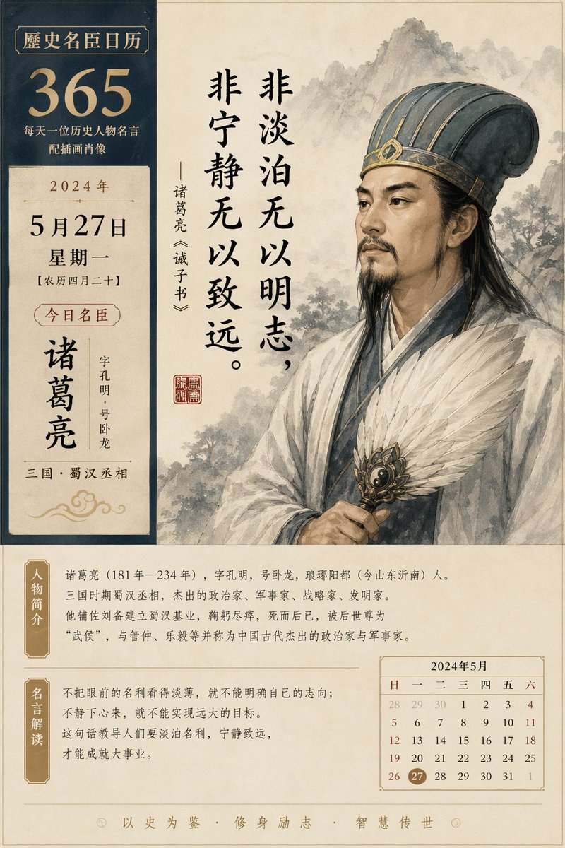 Historical figure calendar prompt - AI image template preview
