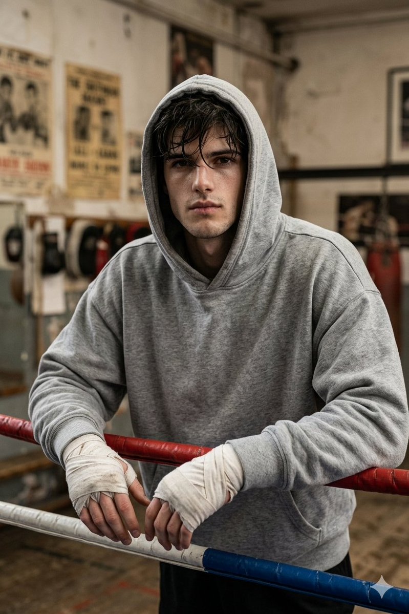 Gritty Boxer in Vintage Gym - AI image template preview