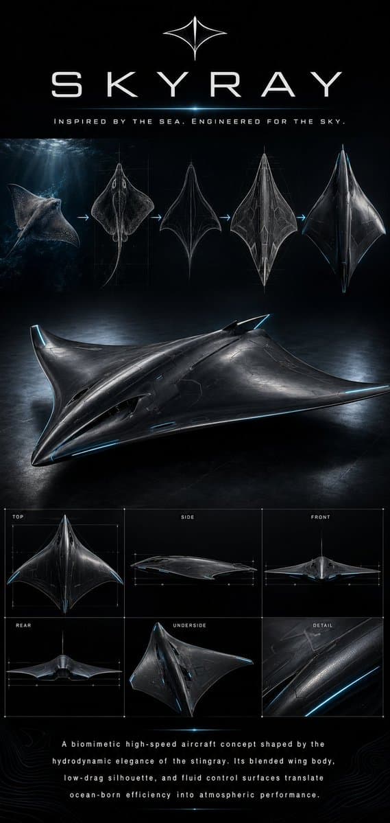 Biomimetic Skyray Aircraft Poster preview