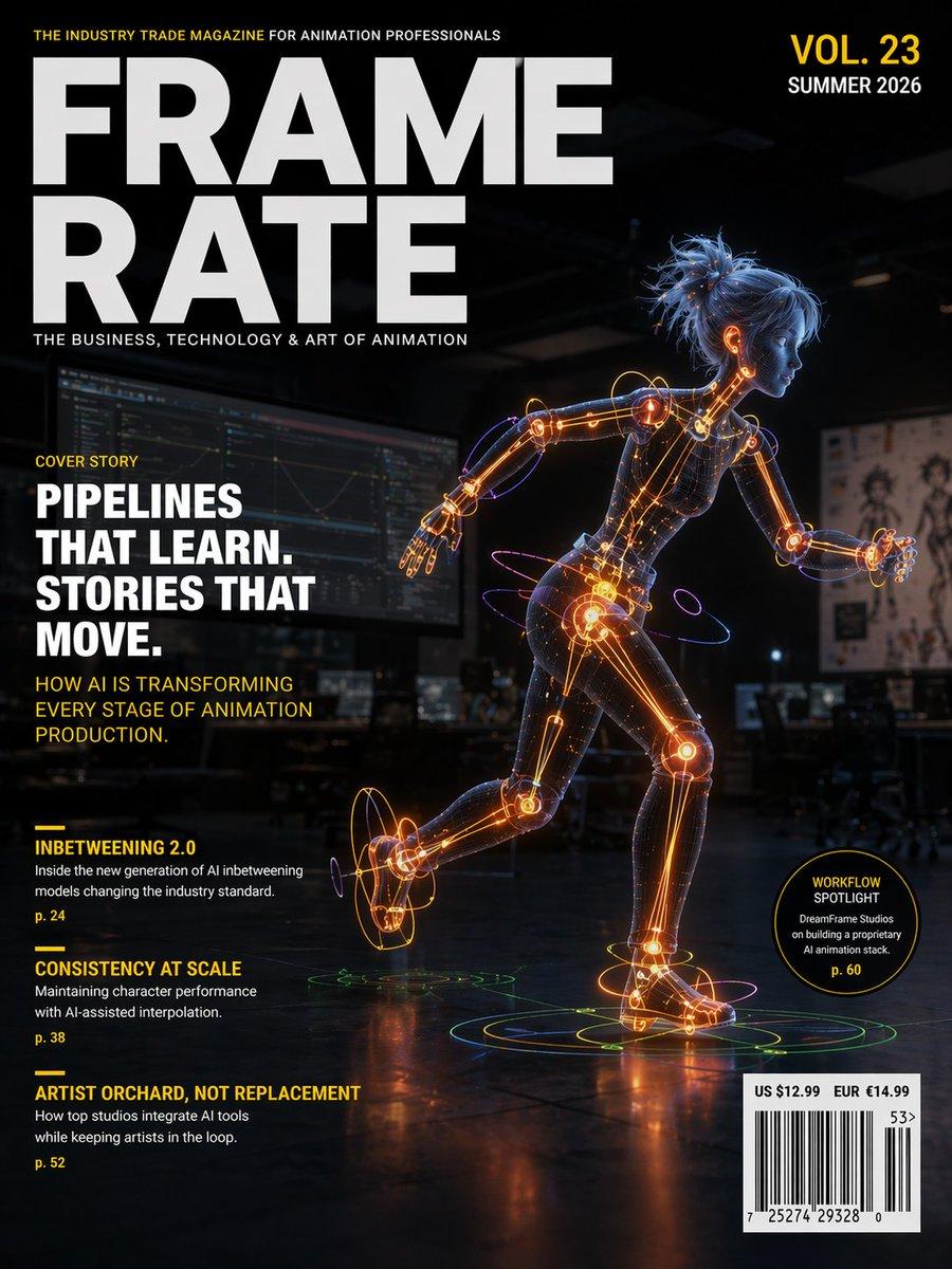 Futuristic Animation Trade Magazine Cover - AI image template preview