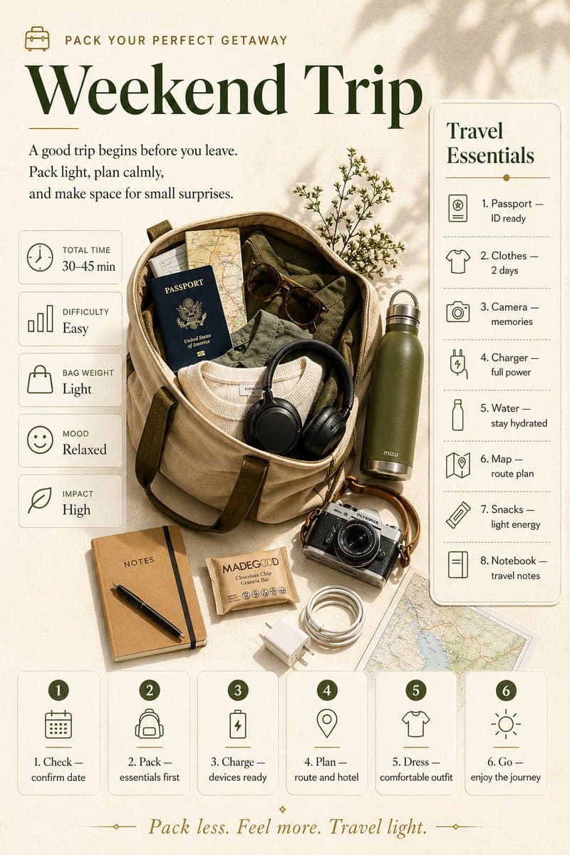 Weekend Trip Packing Infographic preview