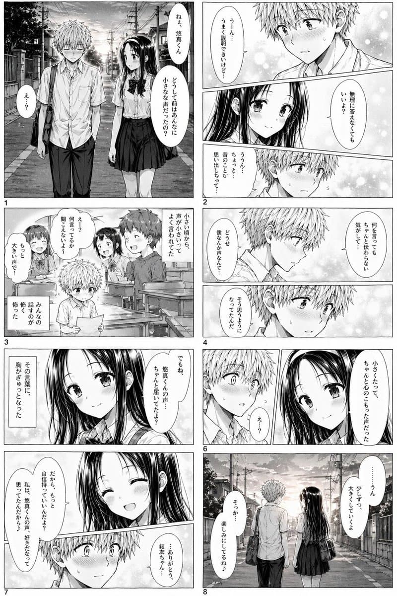 Romantic School Manga Page - AI image template preview