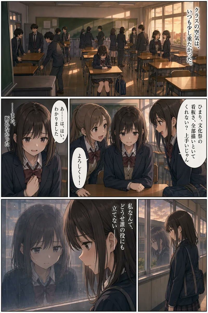 Sunset Classroom Drama Manga Page - AI image template preview