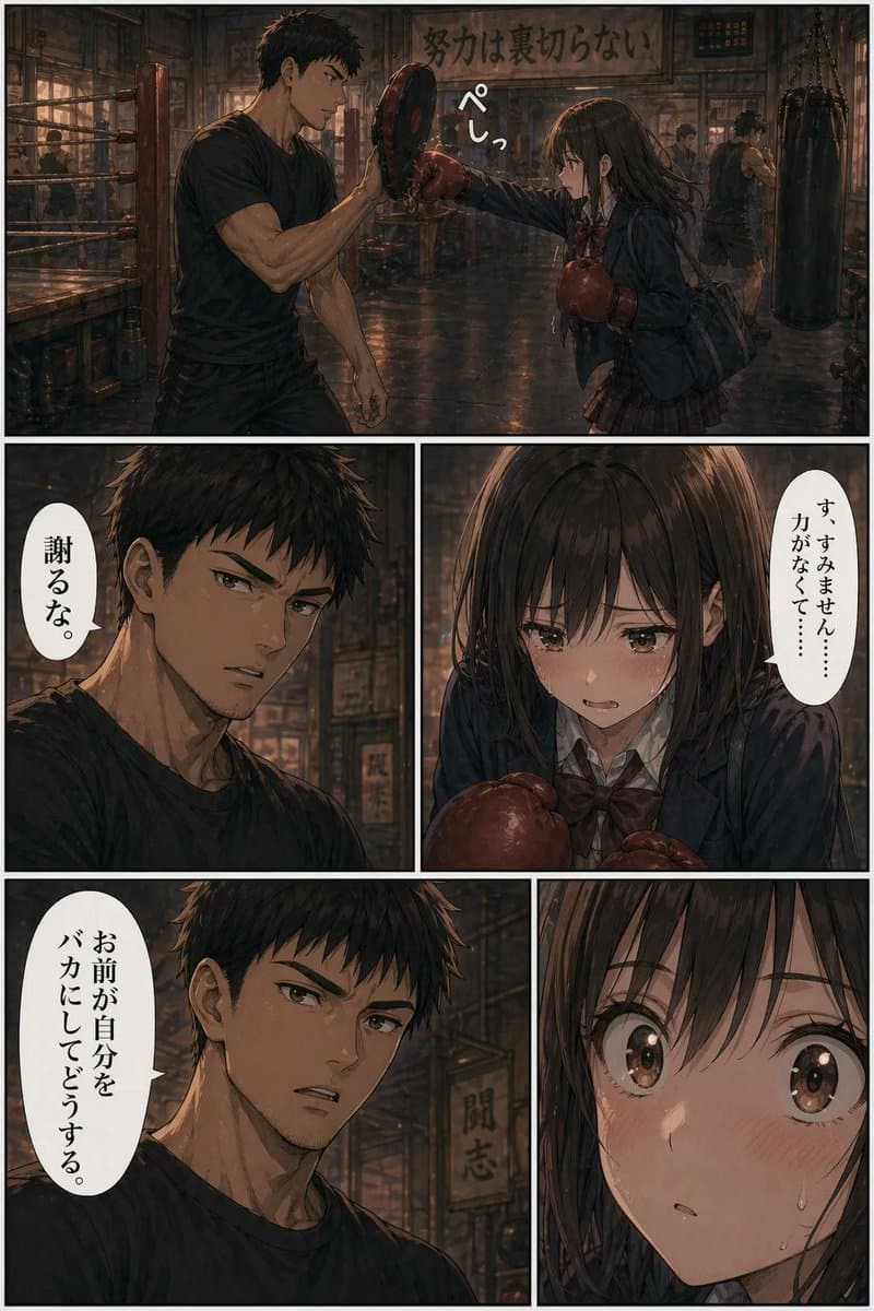 Boxing Gym Manga Page - AI image template preview