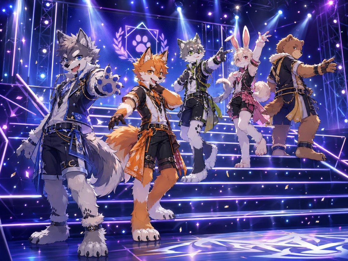Anthro Idol Group Concert Poster - AI image template preview