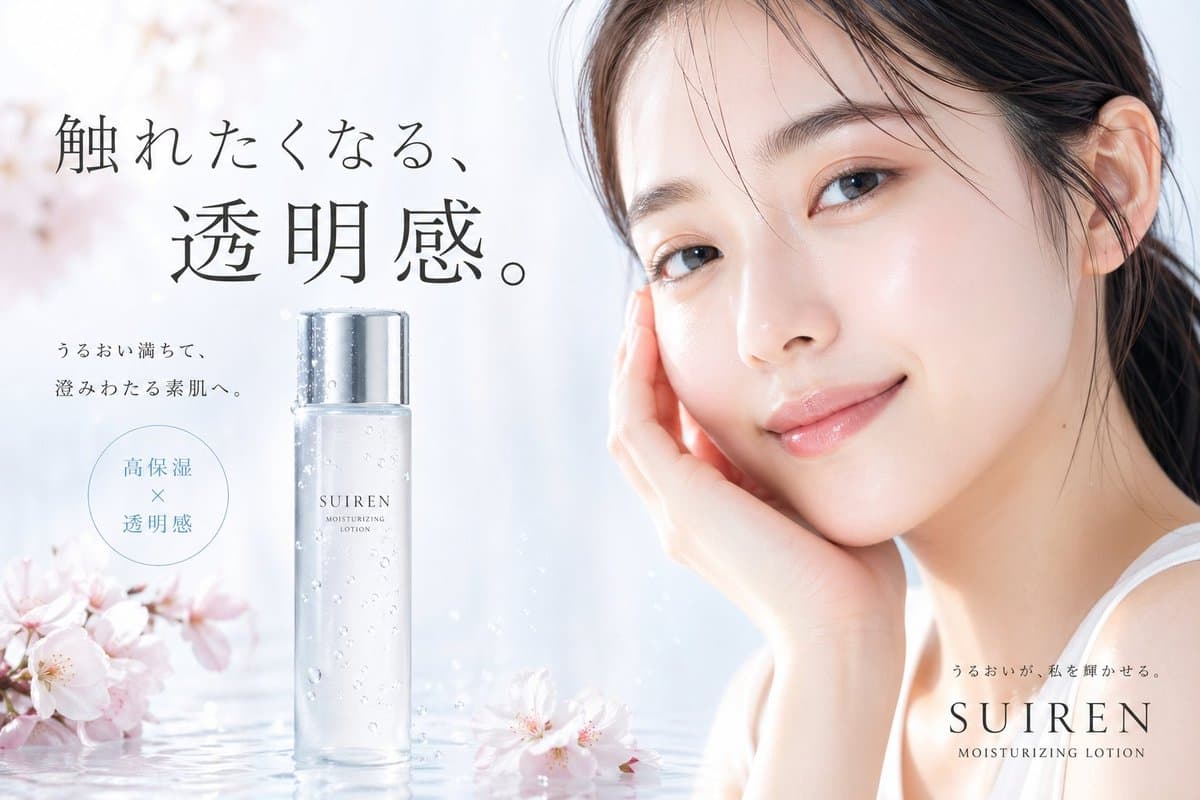 Japanese Skincare Lotion Ad - AI image template preview
