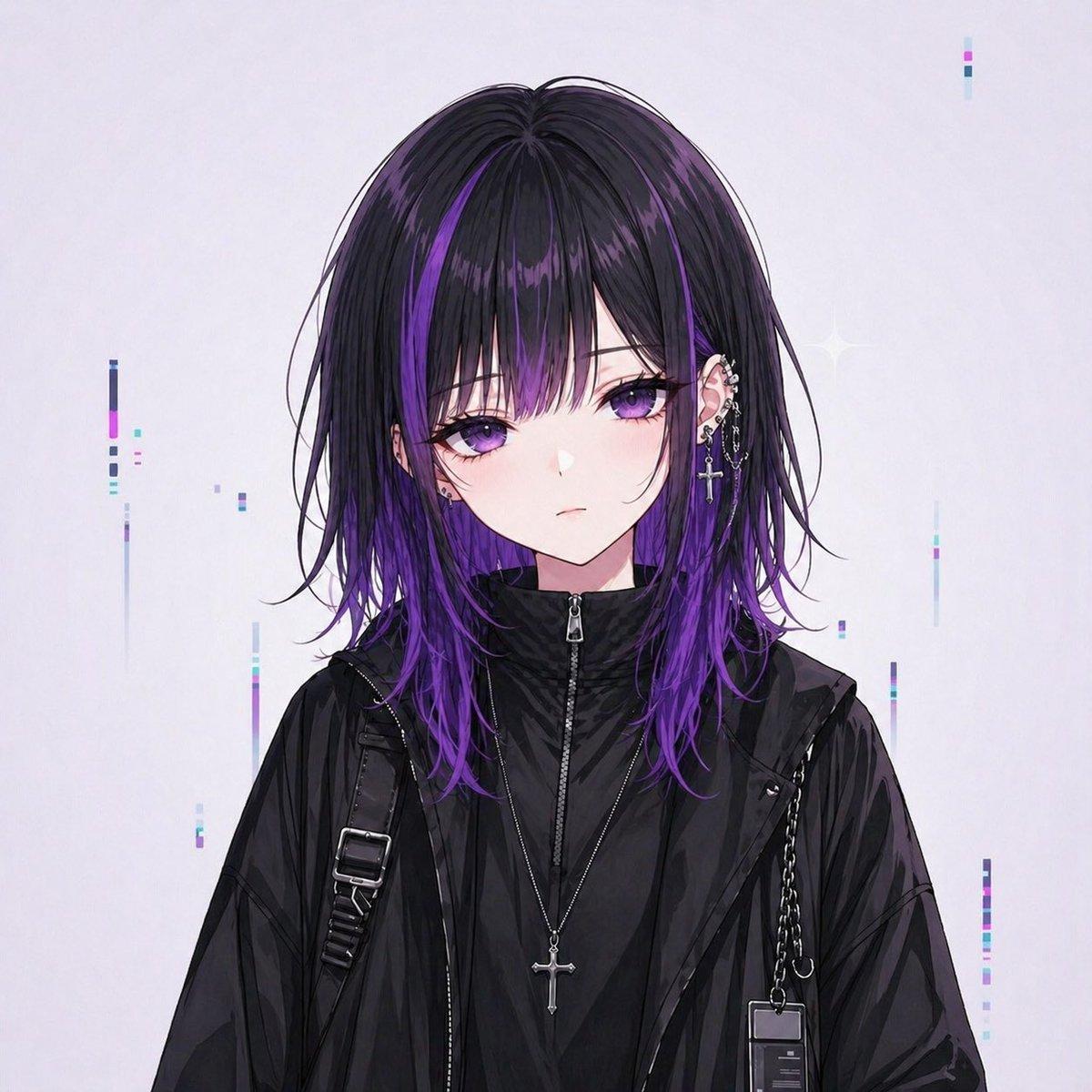 Goth Streetwear Anime Icon Portrait - AI image template preview