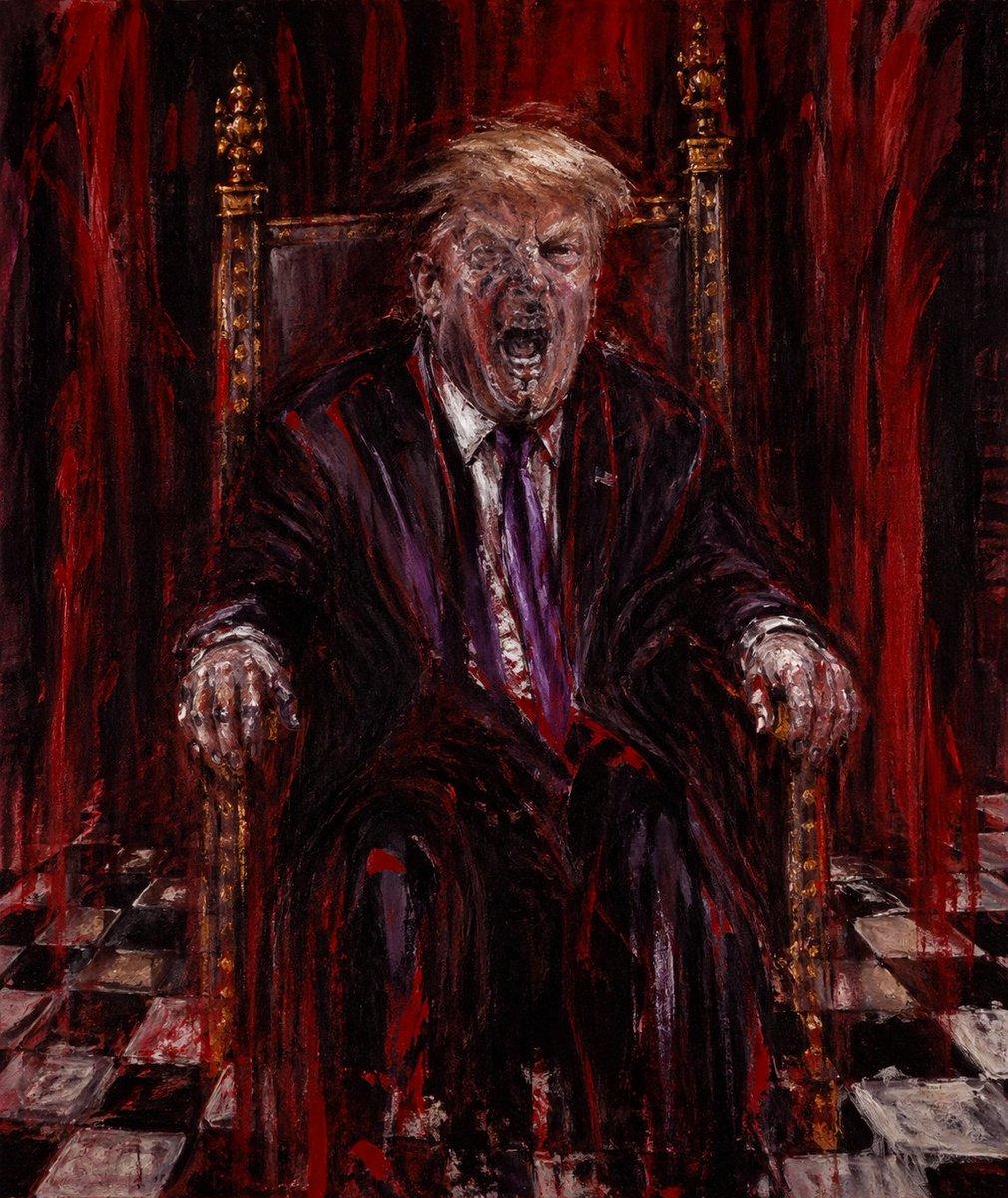 Censored Man on Crimson Throne - AI image template preview