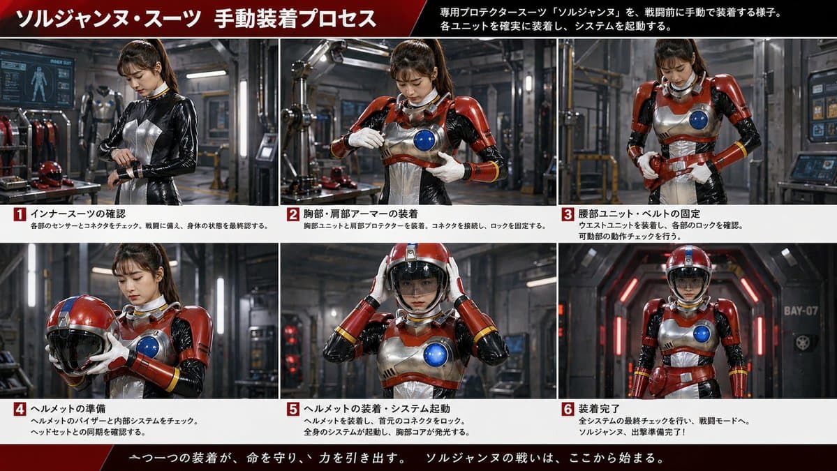 Japanese Sci-Fi Suit-Up Process Board preview